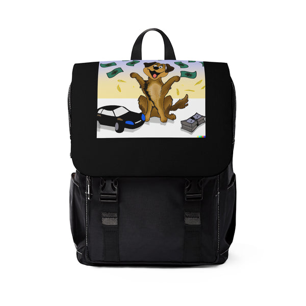 Unisex Casual Shoulder Backpack - Dog Money Stash